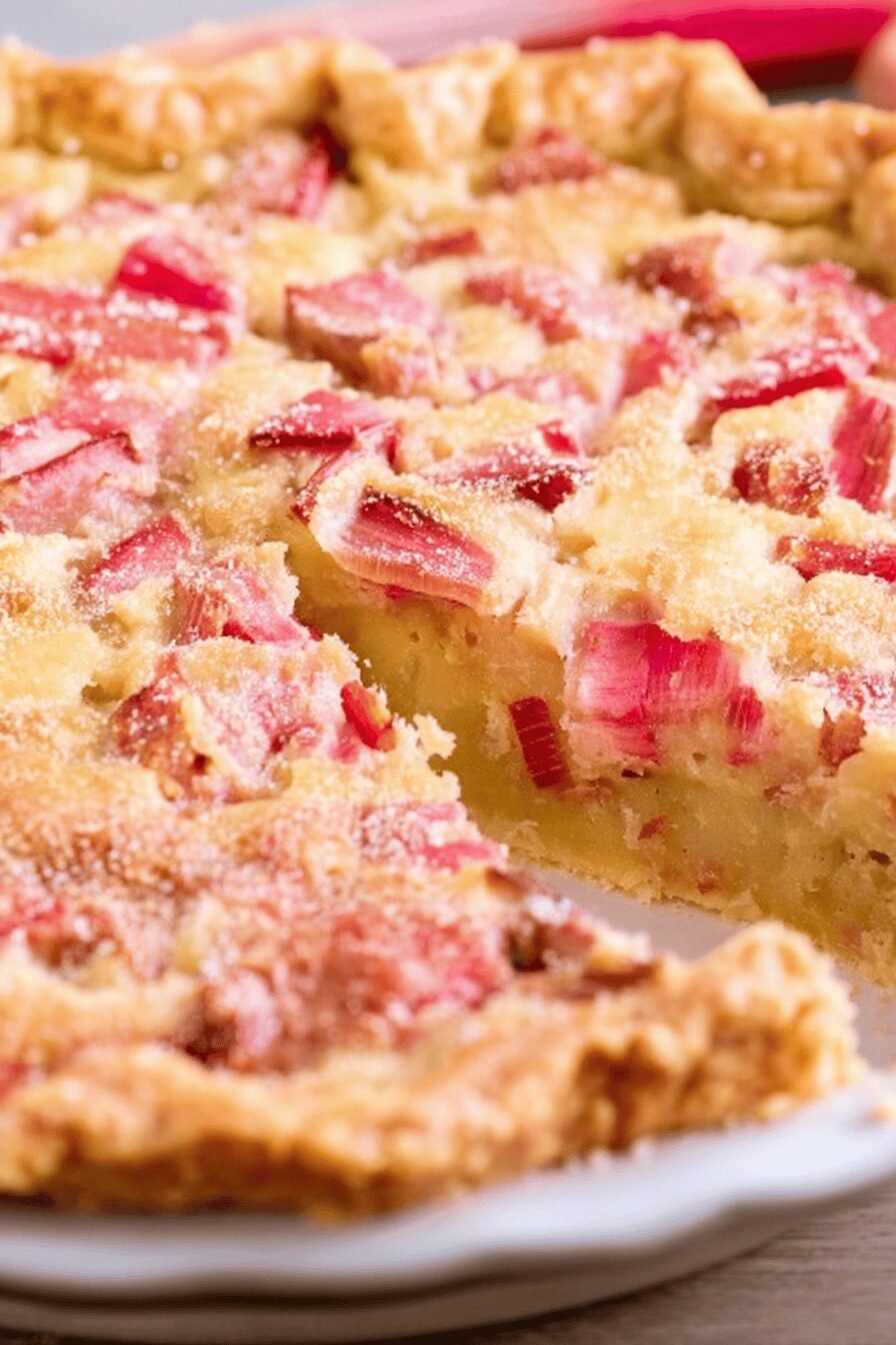 Rhubarb Custard Pie Sweet Creamy Tart Filling