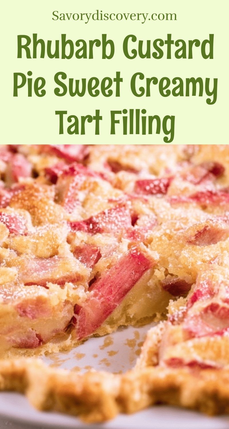 Rhubarb Custard Pie Sweet Creamy Tart Filling