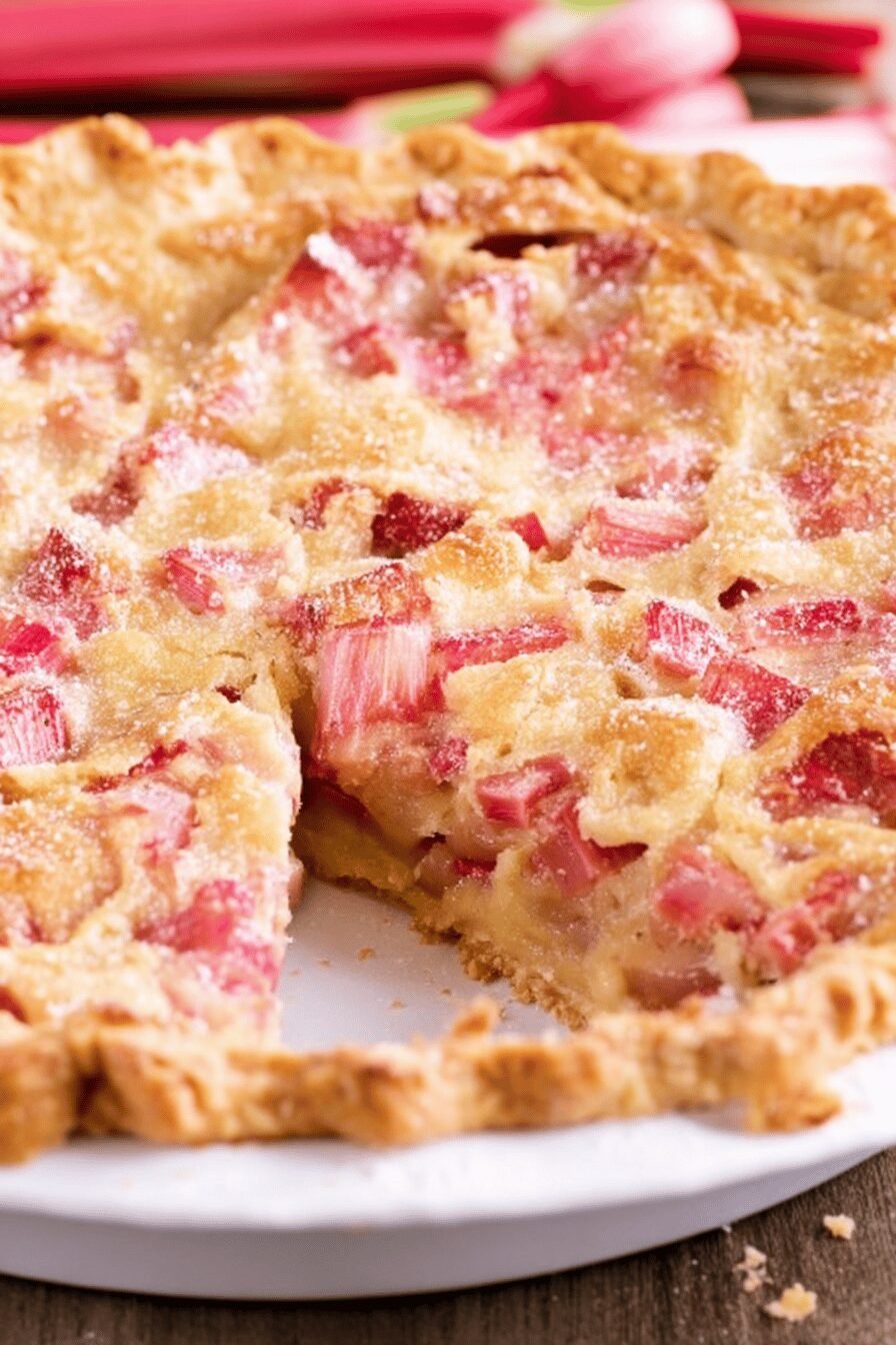 Rhubarb Custard Pie Sweet Creamy Tart Filling