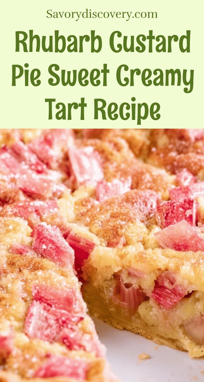 Rhubarb Custard Pie Sweet Creamy Tart Recipe
