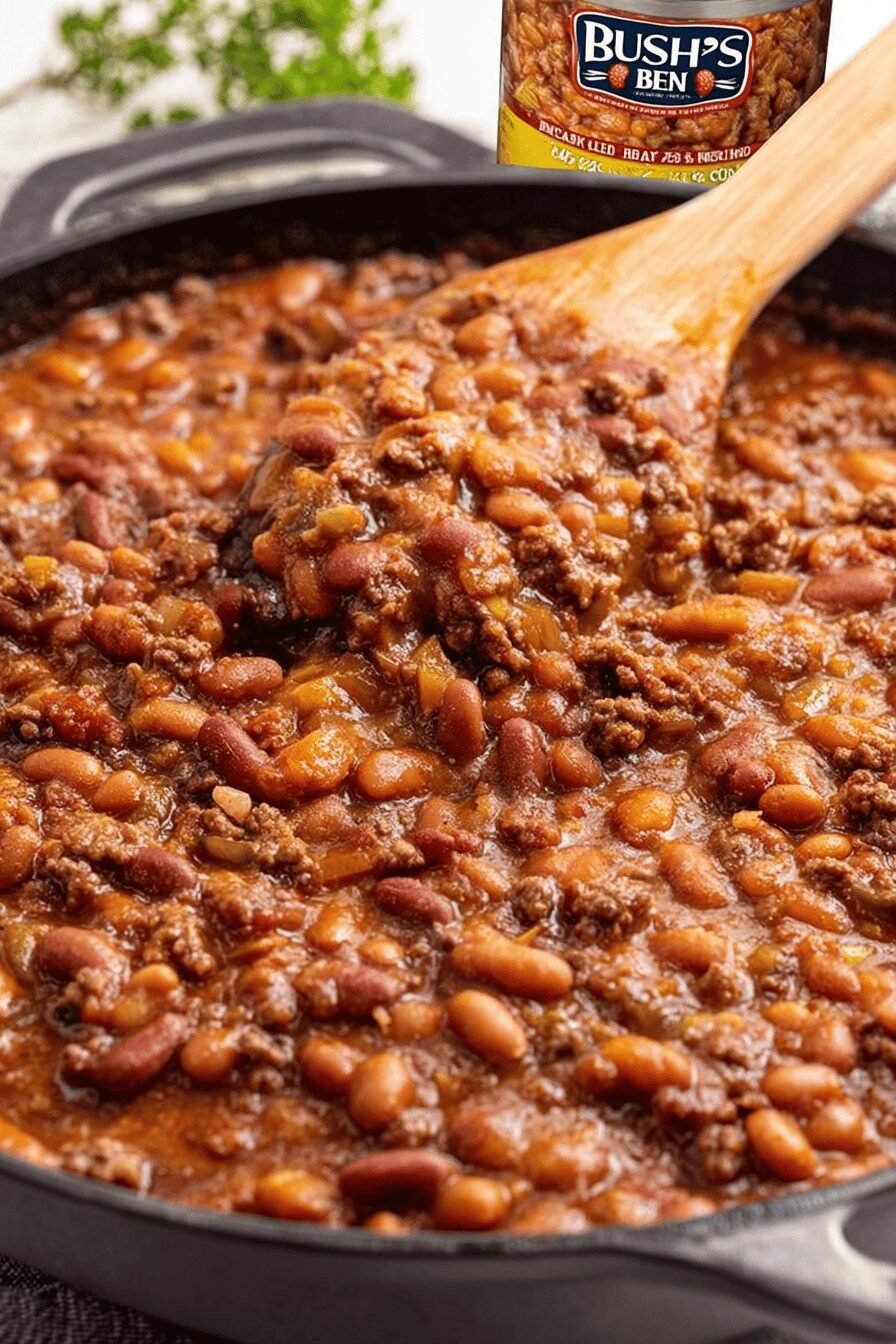 Savory Ground Beef and Baked Bean Skillet