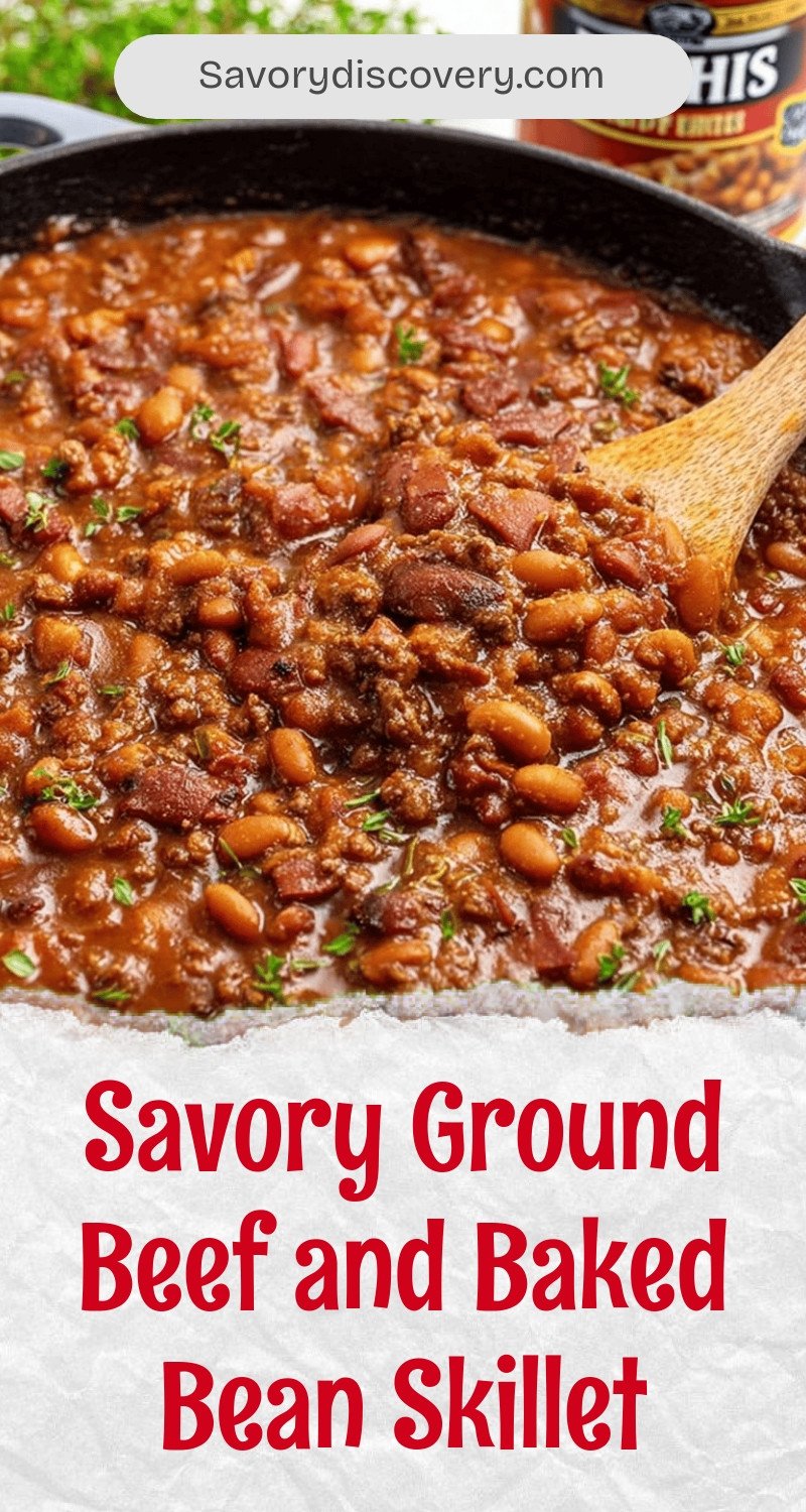 Savory Ground Beef and Baked Bean Skillet