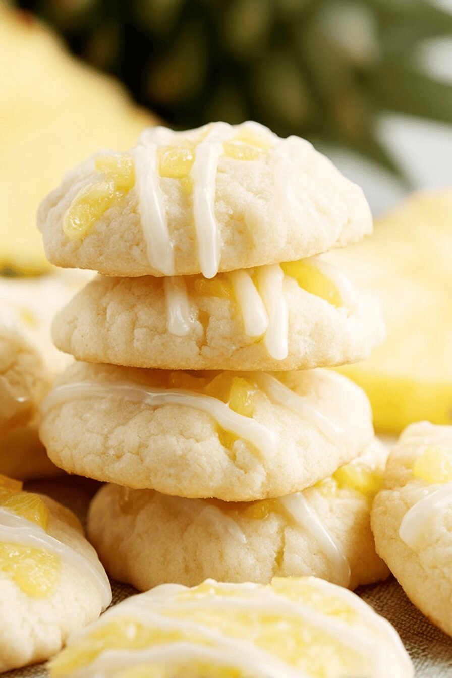 Soft Sweet Pineapple Cookies with Fruity Flavor