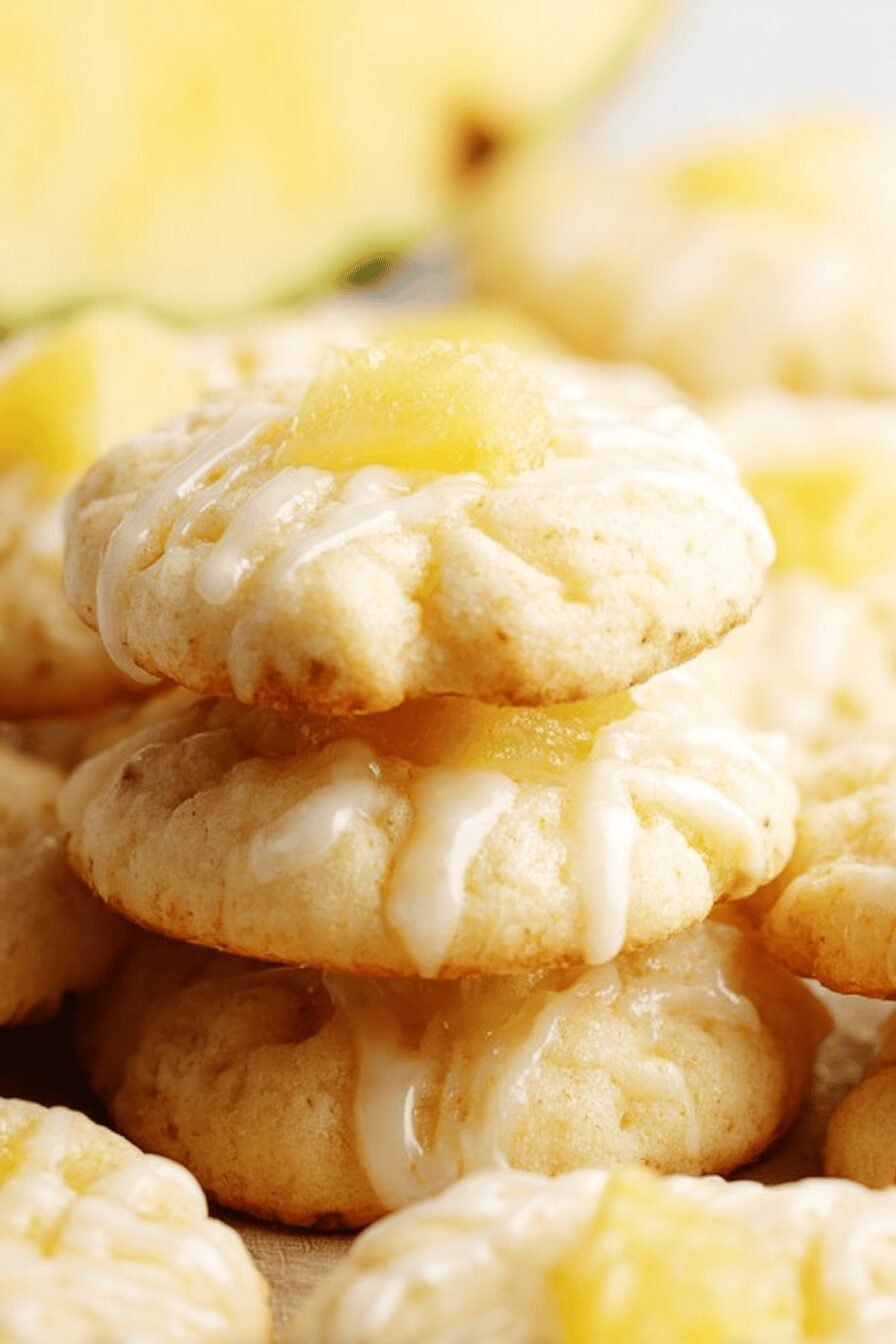 Soft Sweet Pineapple Cookies with Fruity Flavor