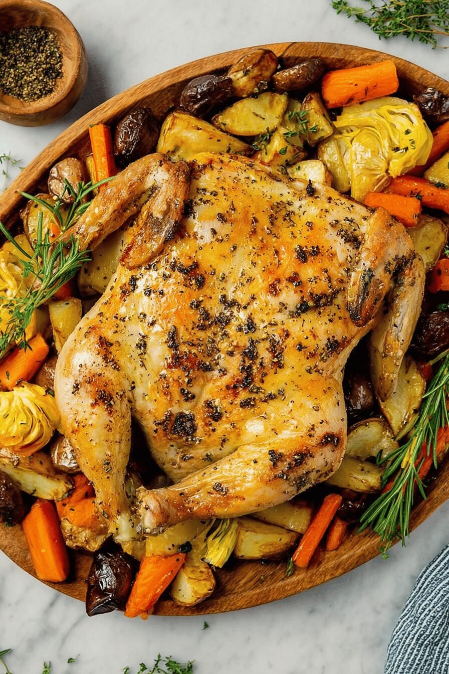 Spatchcock Roasted Chicken with Herbs