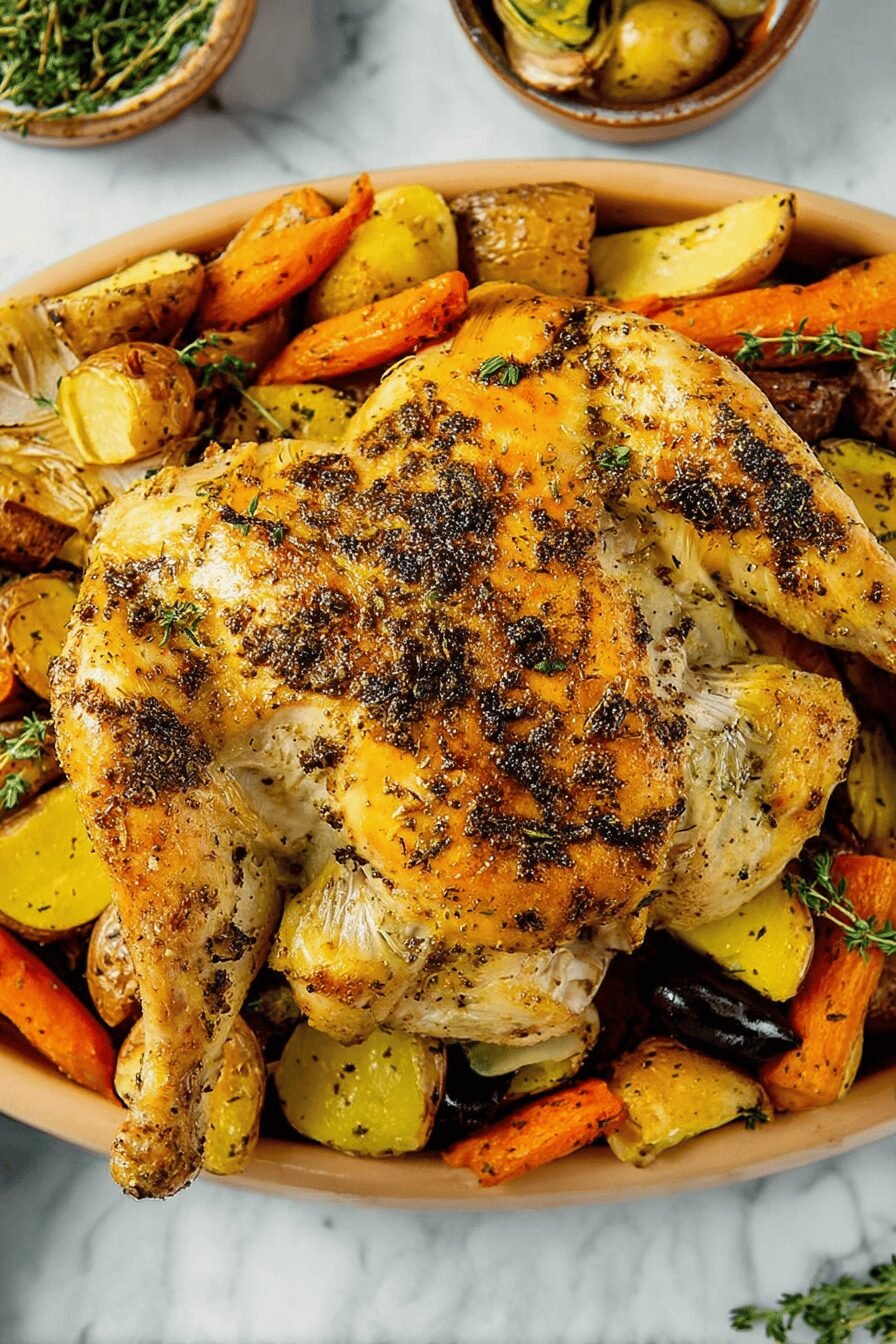 Spatchcock Roasted Chicken with Herbs