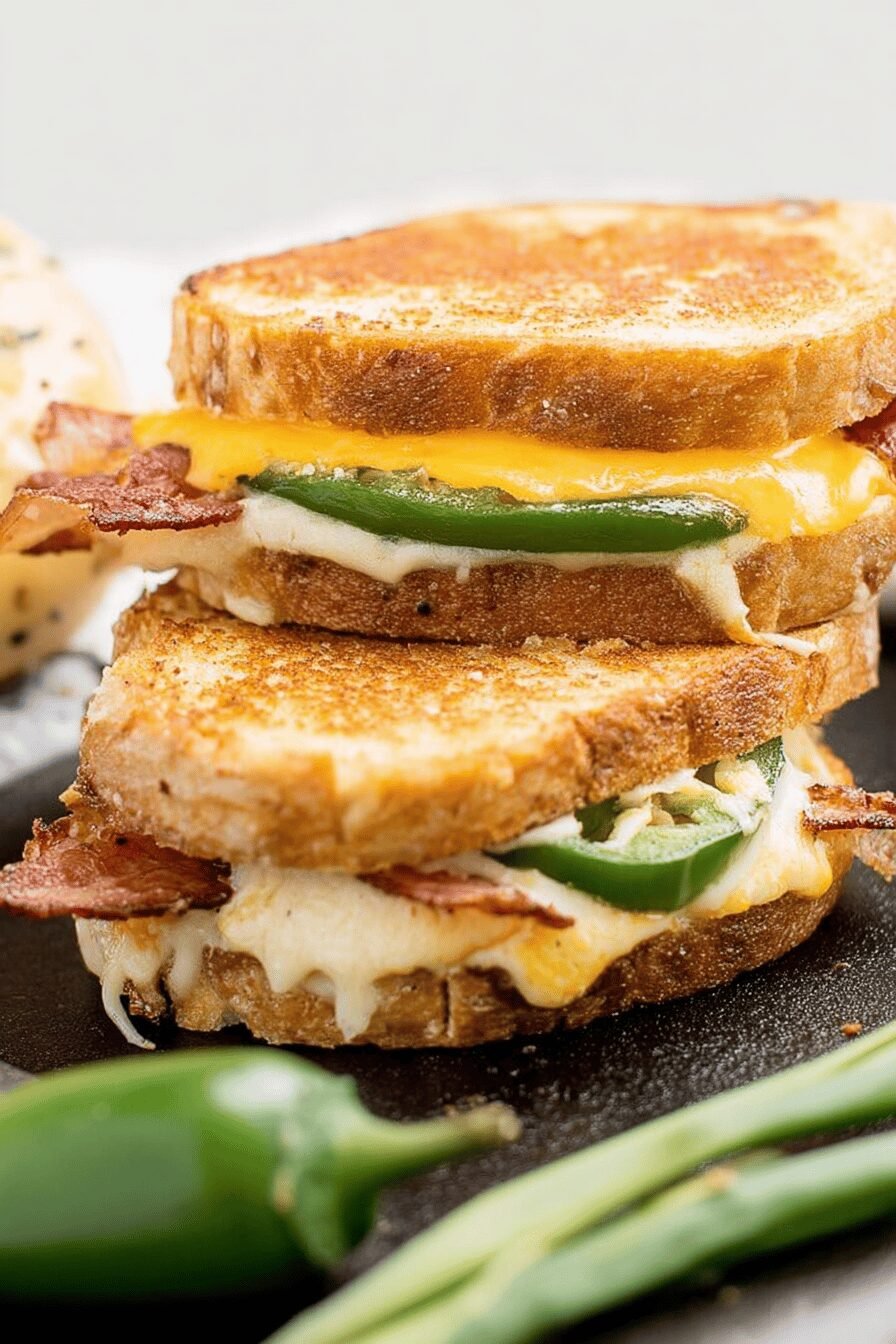 Spicy Jalapeno Popper Grilled Cheese Sandwich