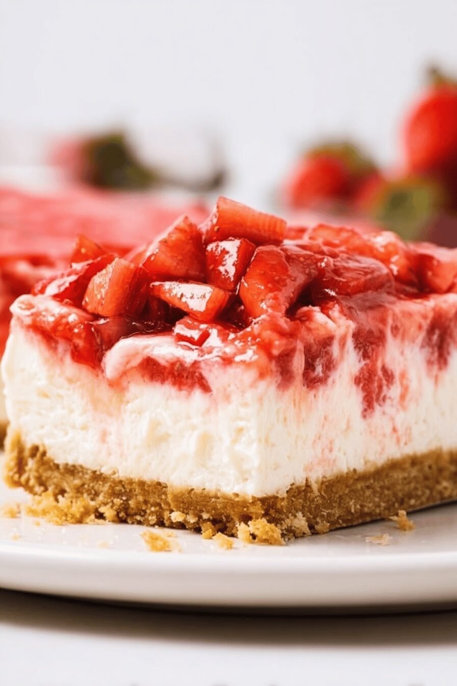 Strawberry Rhubarb Cheesecake Delight