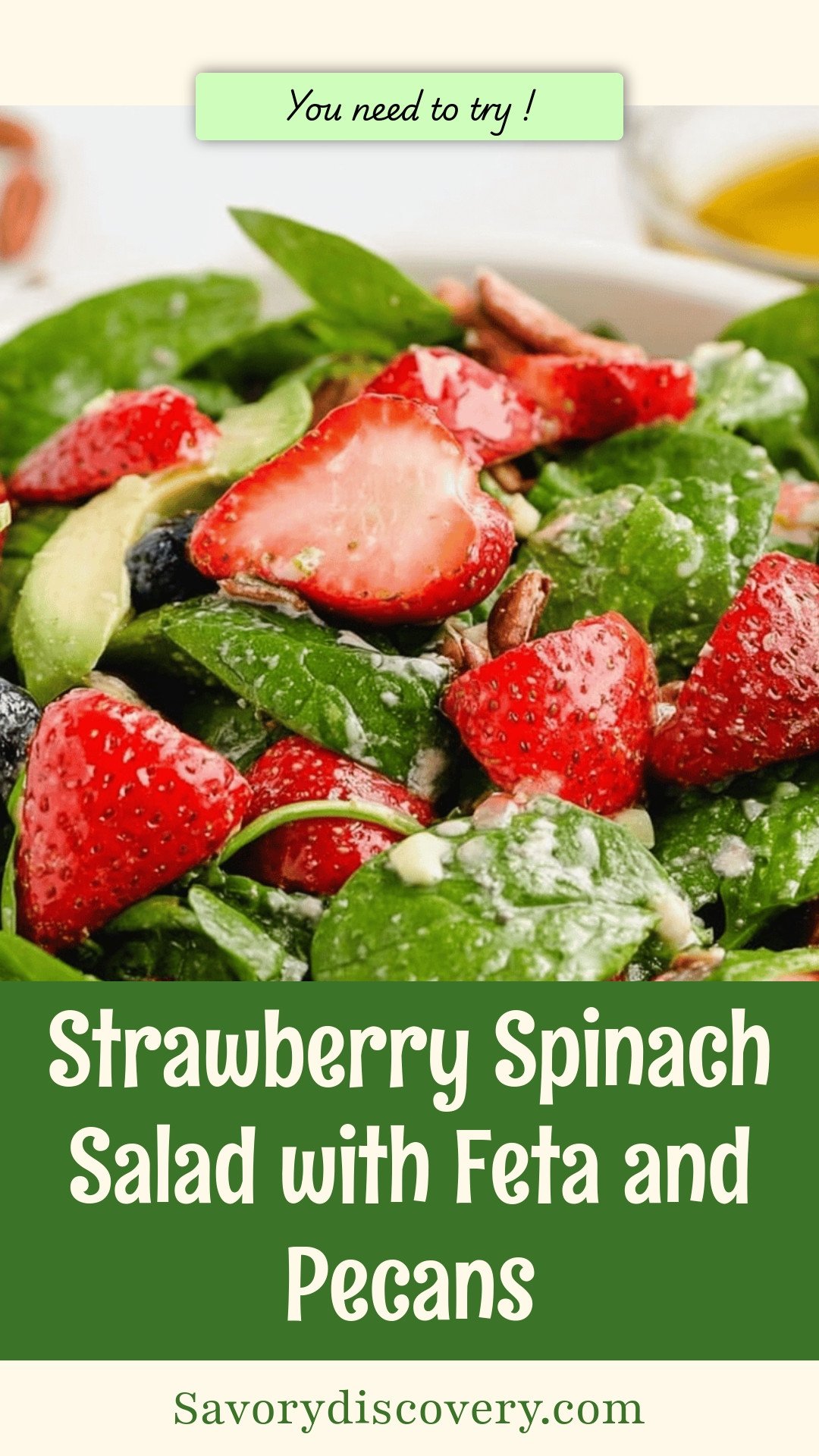 Strawberry Spinach Salad with Feta and Pecans