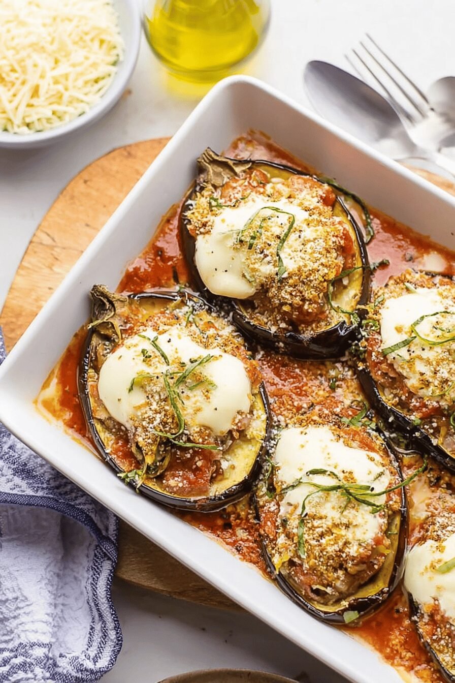 Stuffed Eggplant Mediterranean Delight