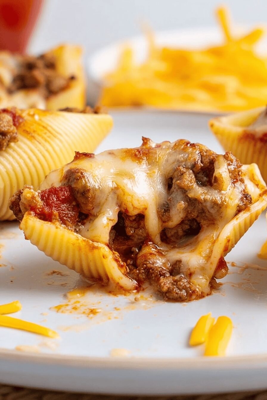 Taco Stuffed Shells with Cheesy Taco Pasta
