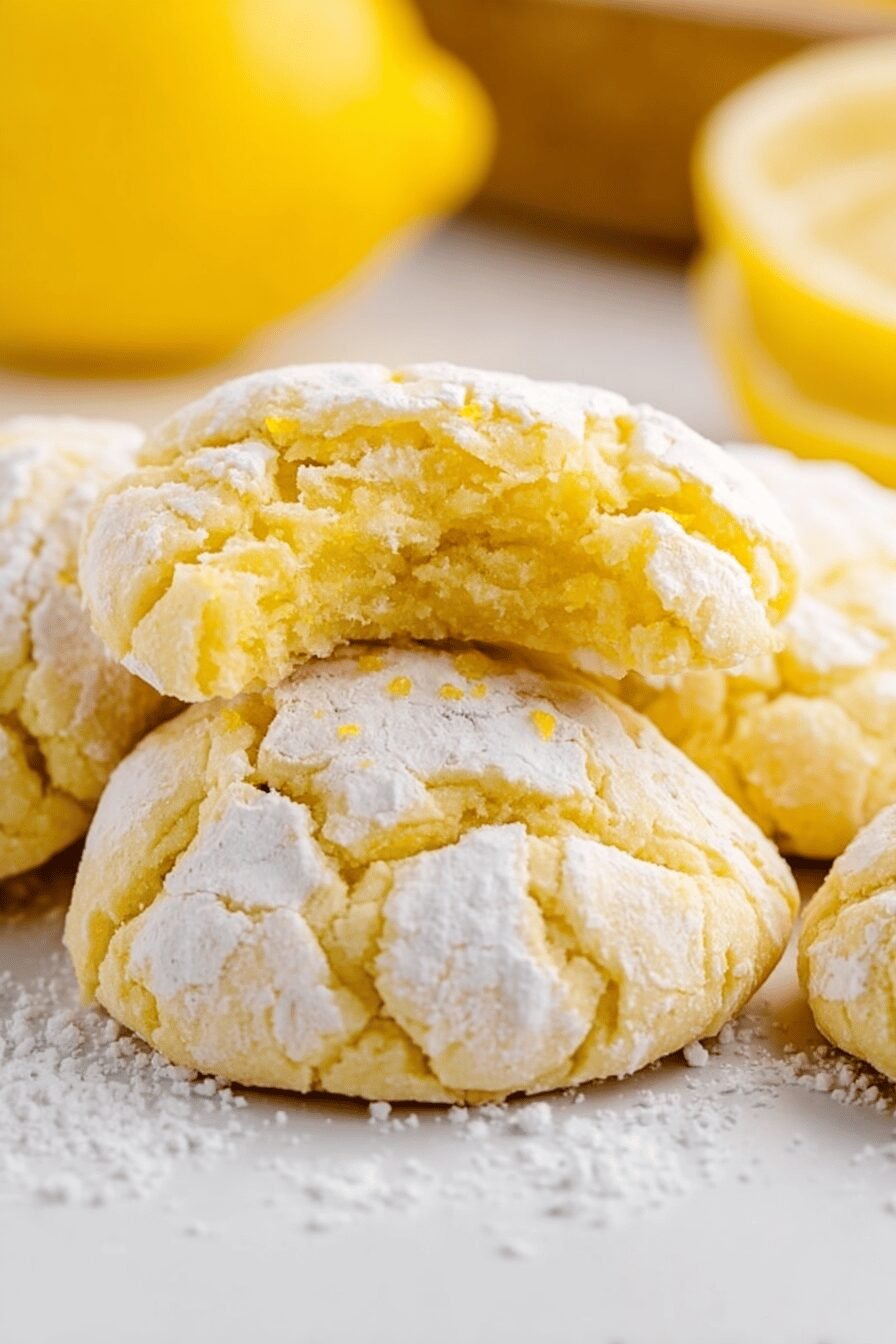 Tangy Lemon Crinkle Cookie Bites