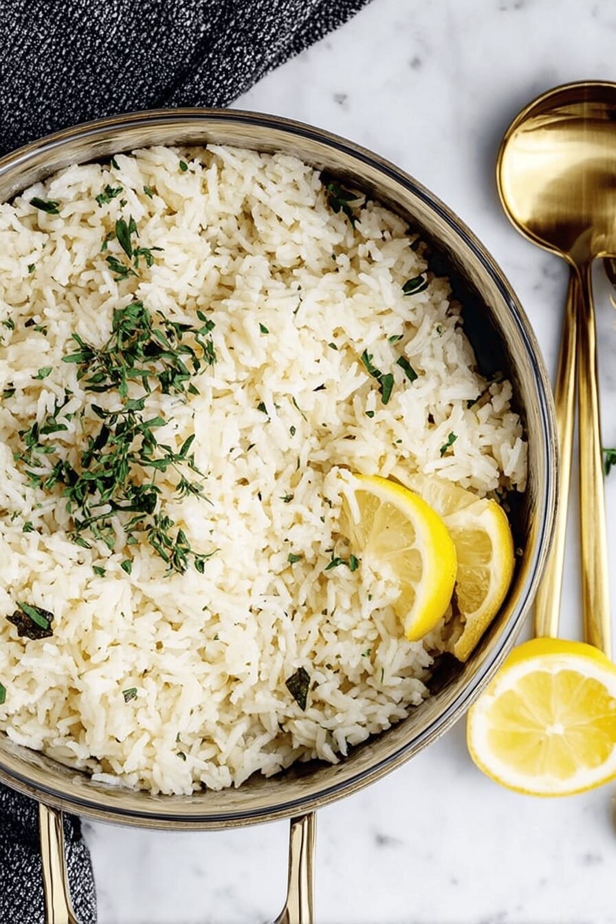 Tangy Lemon Rice with Turmeric and Peanuts
