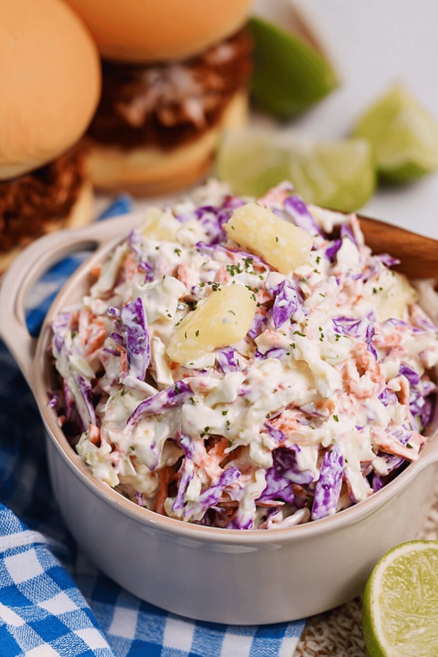 Tropical Pineapple Yogurt Coleslaw