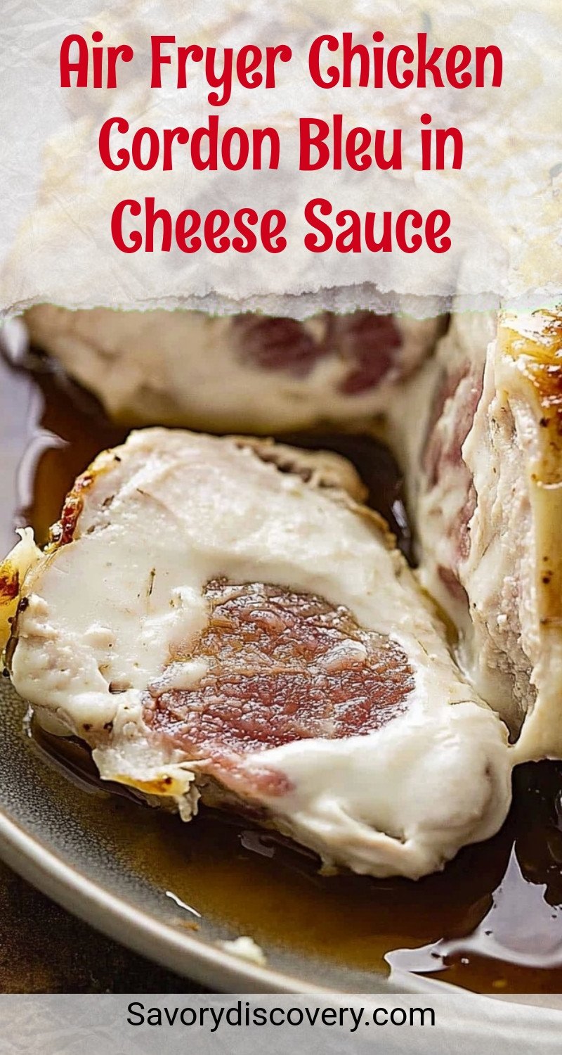 Air Fryer Chicken Cordon Bleu in Cheese Sauce