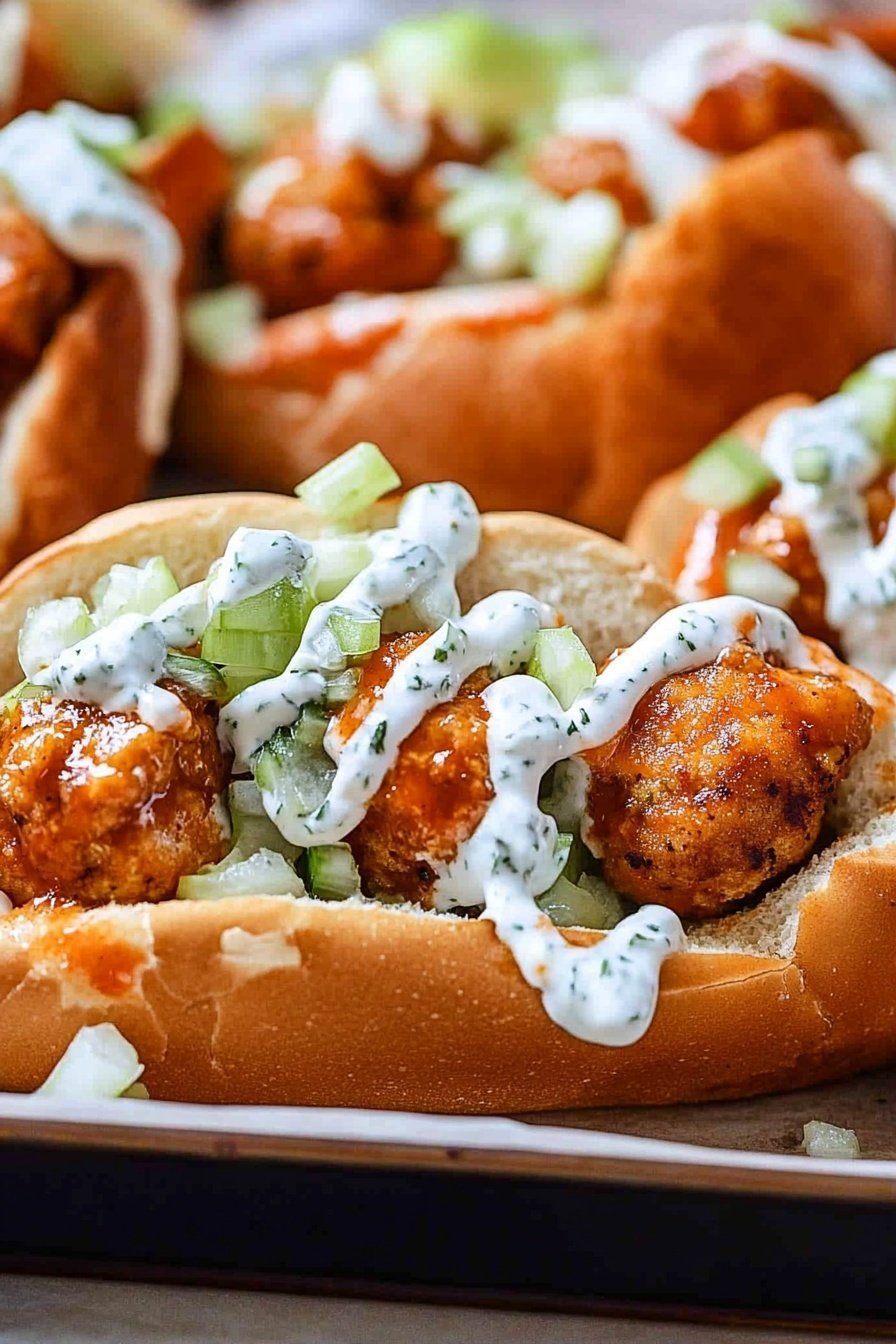 Buffalo Chicken Meatball Sandwich Recipe