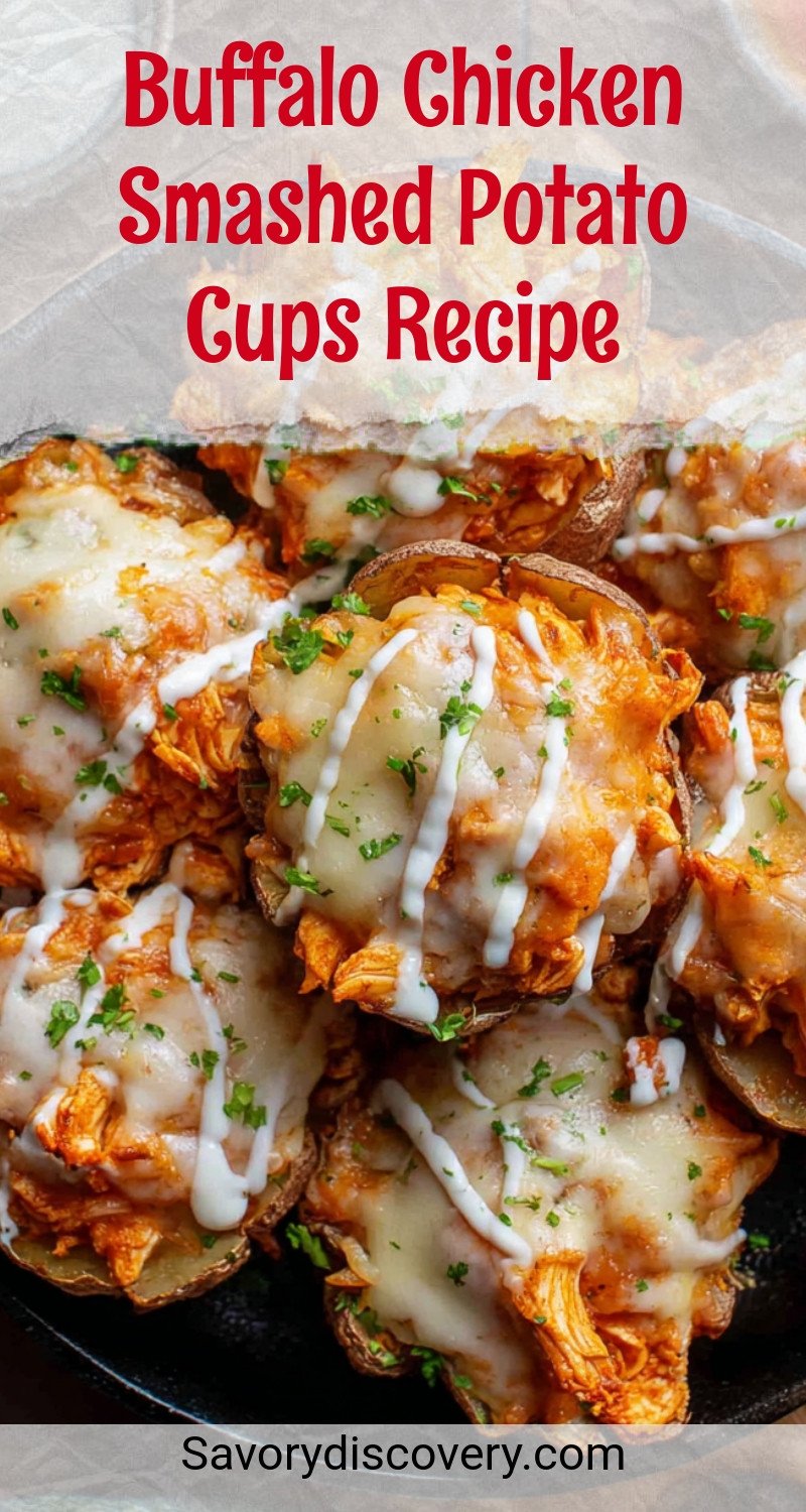 Buffalo Chicken Smashed Potato Cups Recipe