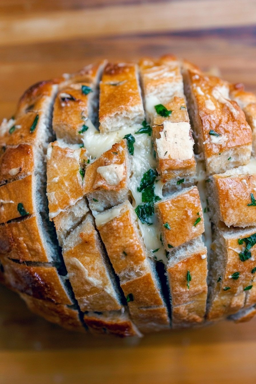 Cheesy Pull Apart Sourdough Loaf