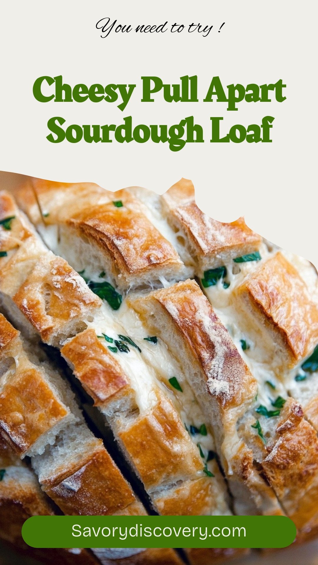 Cheesy Pull Apart Sourdough Loaf