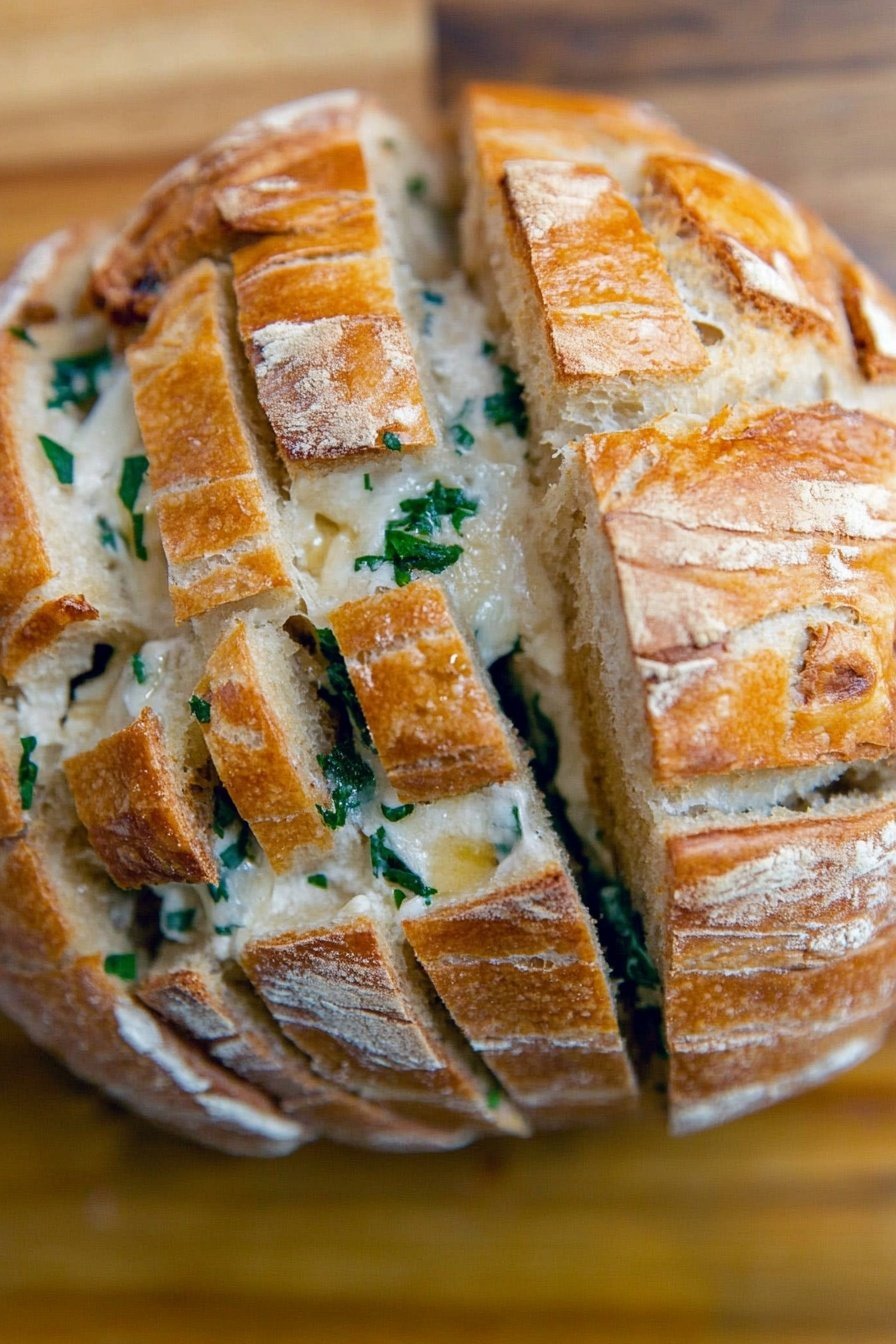 Cheesy Pull Apart Sourdough Loaf