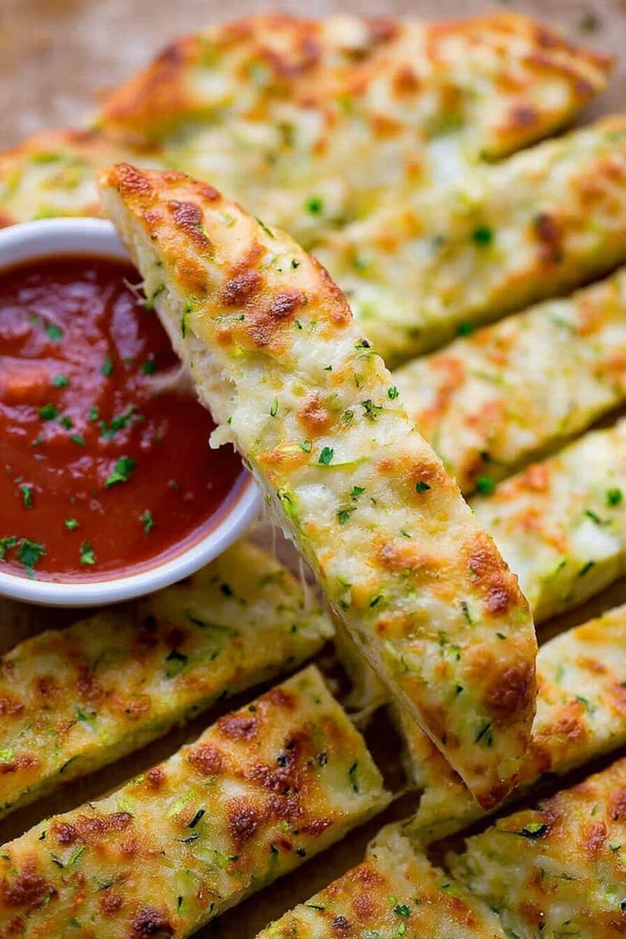 Cheesy Zucchini Breadsticks Recipe