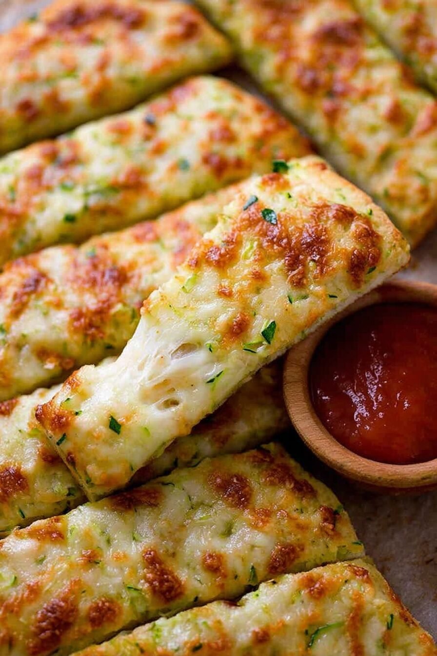 Cheesy Zucchini Breadsticks Recipe