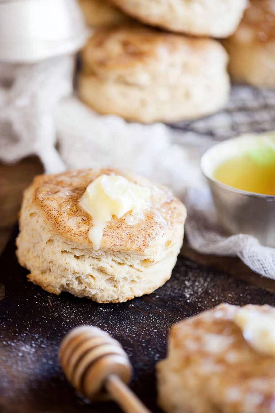 Cinnamon Biscuits with Honey Butter Glaze