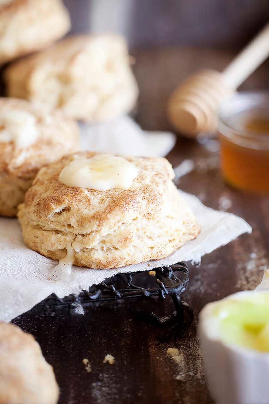 Cinnamon Biscuits with Honey Butter Glaze