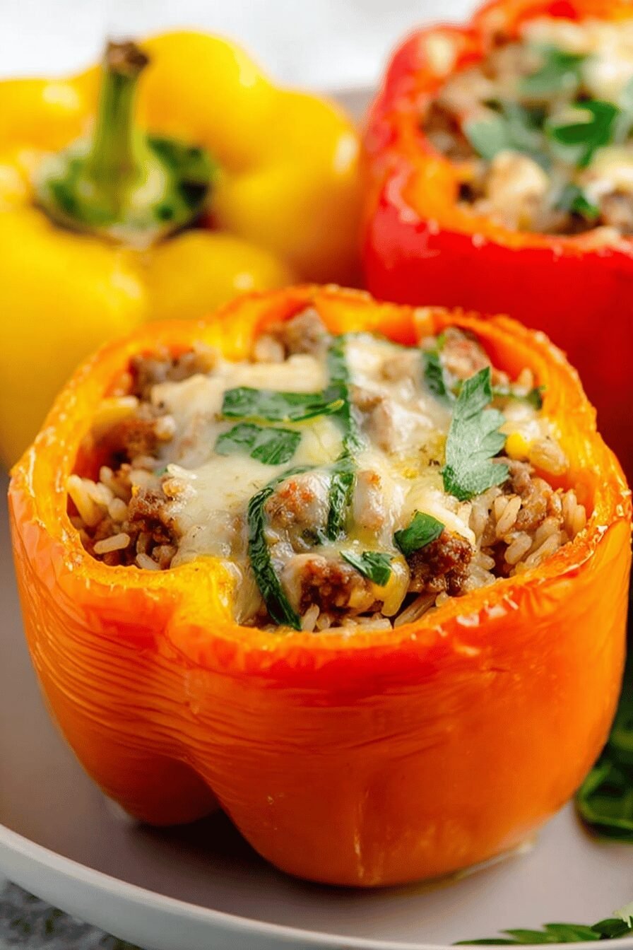 Classic Stuffed Peppers with Beef and Rice
