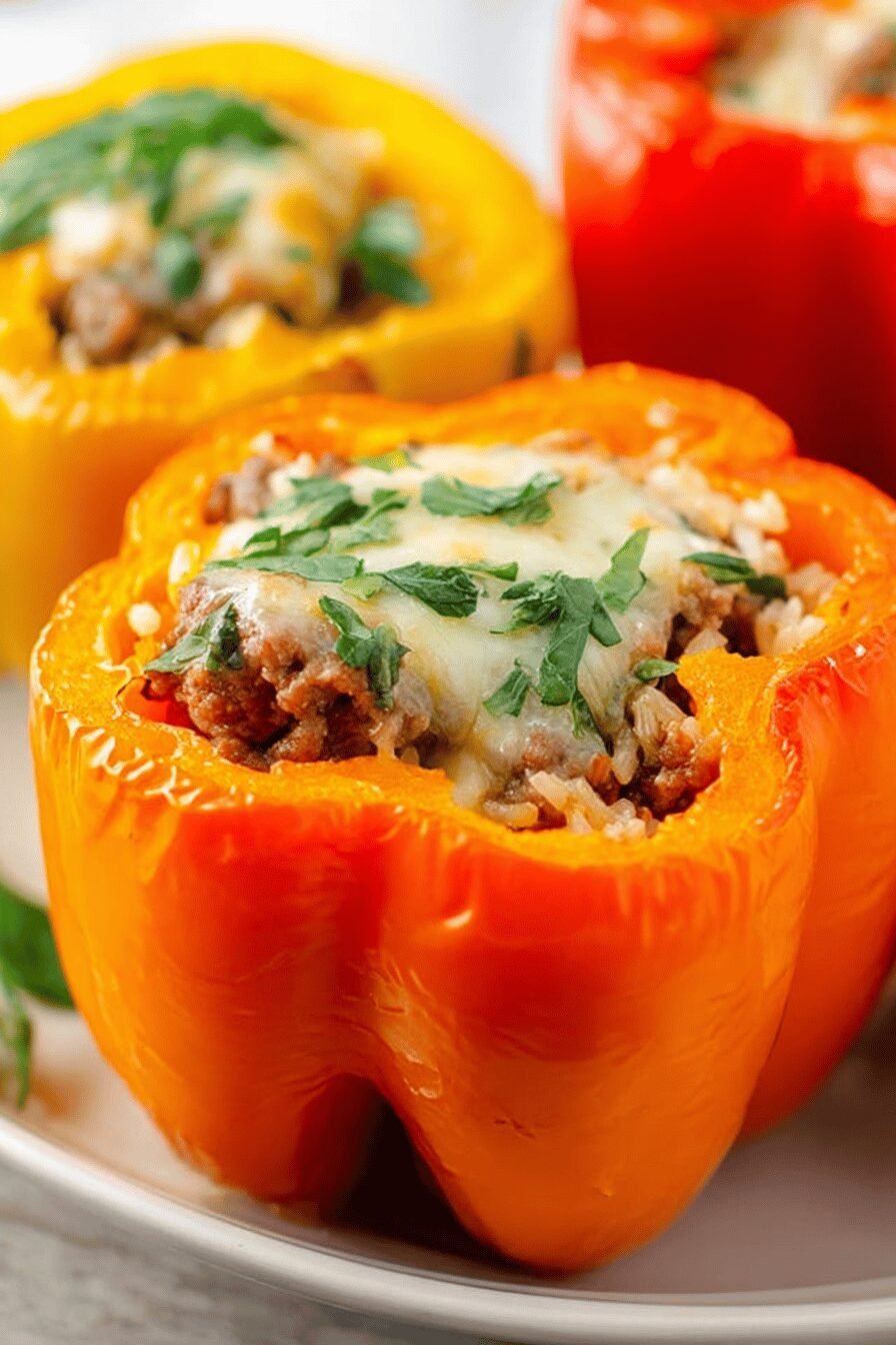 Classic Stuffed Peppers with Beef and Rice