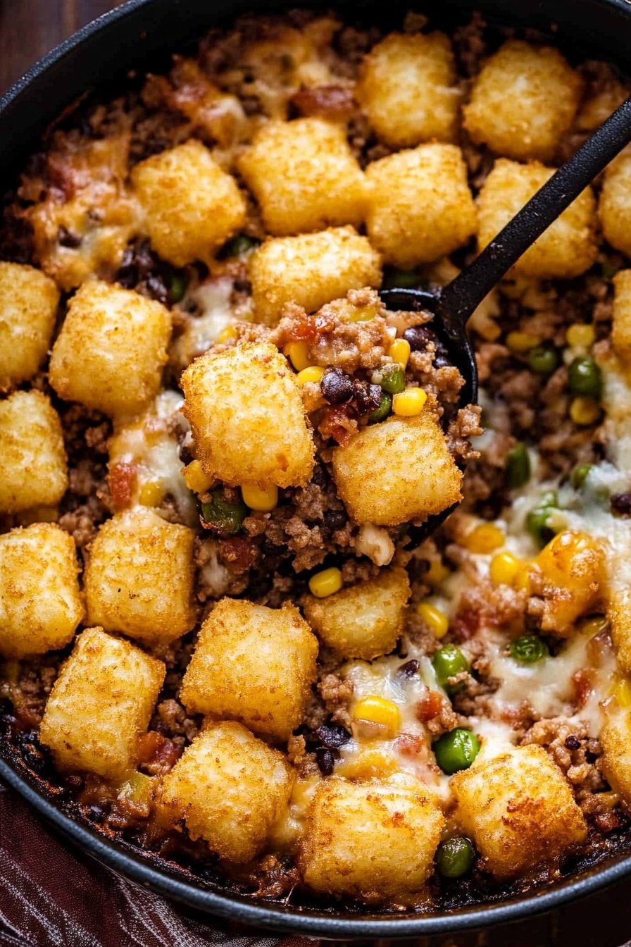 Cowboy Tater Tot Hotdish Recipe