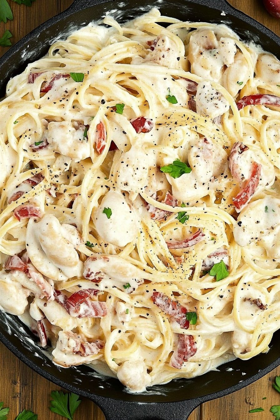 Creamy Bacon Chicken Pasta Bake