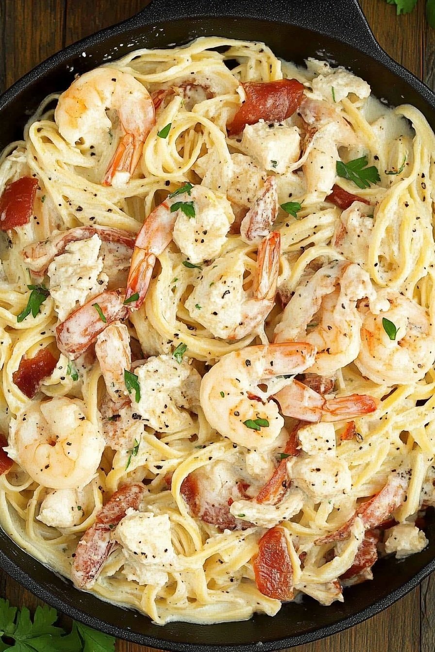 Creamy Bacon Chicken Pasta Bake