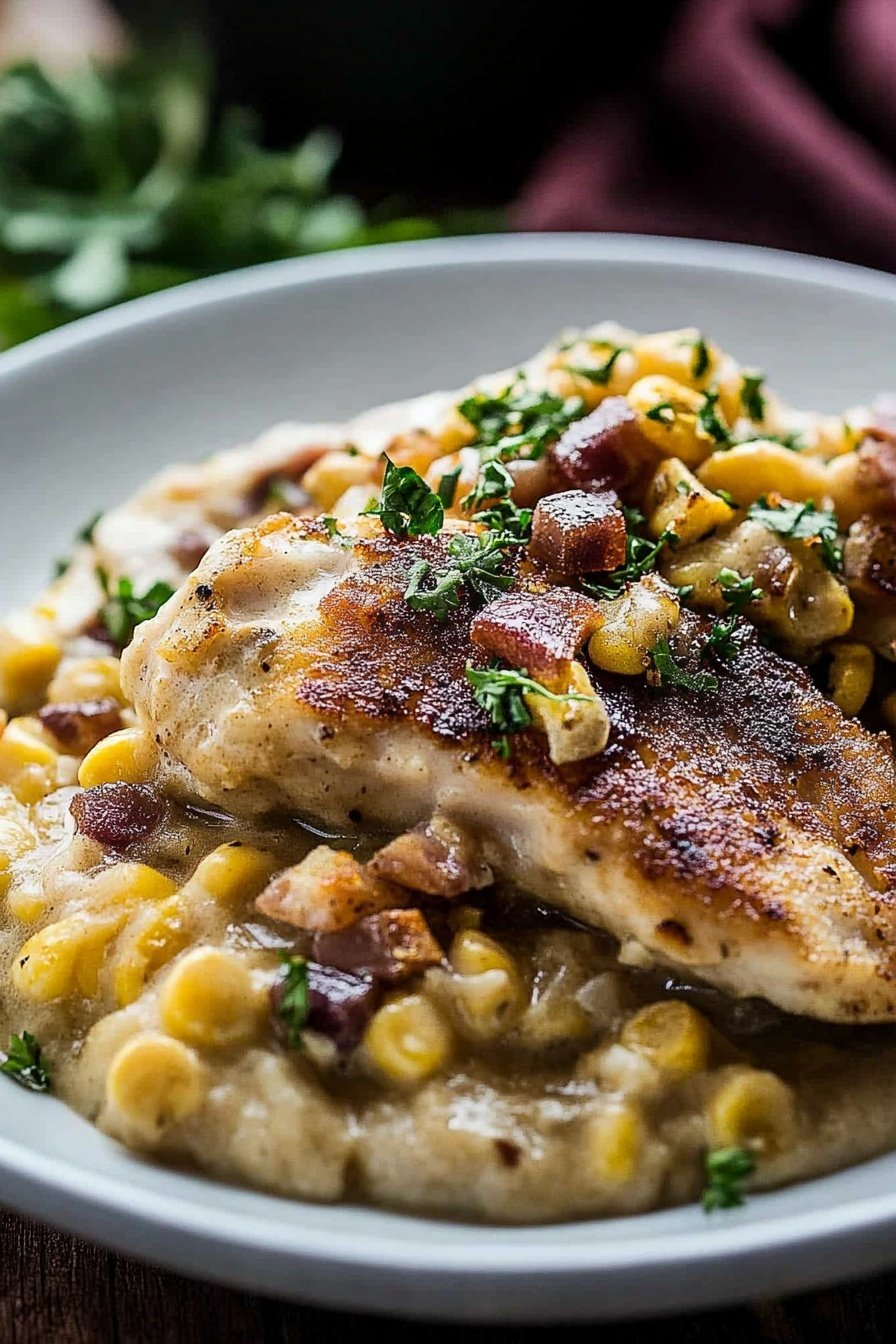 Creamy Chicken Bacon Corn Skillet