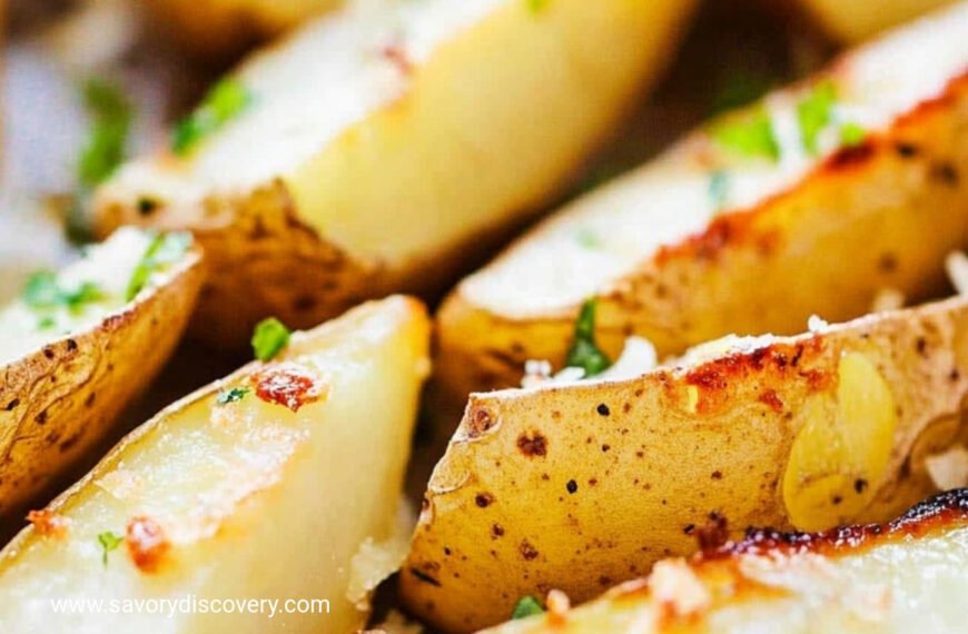 Crispy Garlic Roasted Potato Wedges