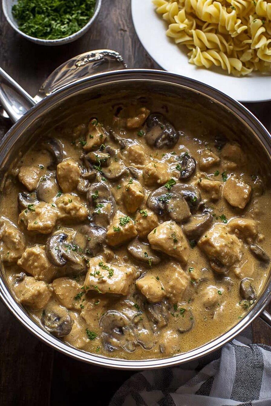 Easy Creamy Chicken Stroganoff Recipe