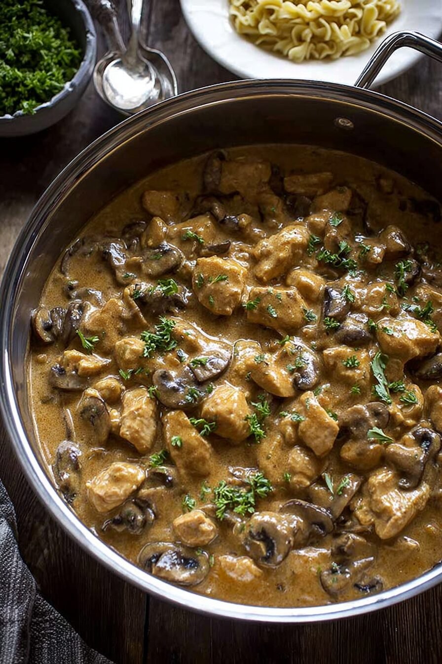 Easy Creamy Chicken Stroganoff Recipe