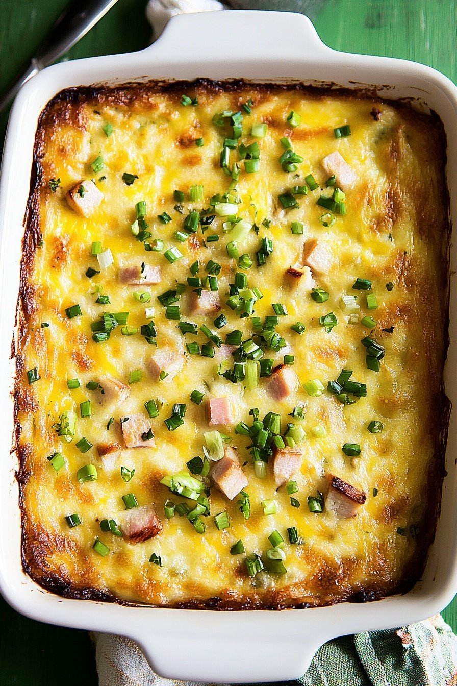 Easy Ham and Swiss Breakfast Casserole