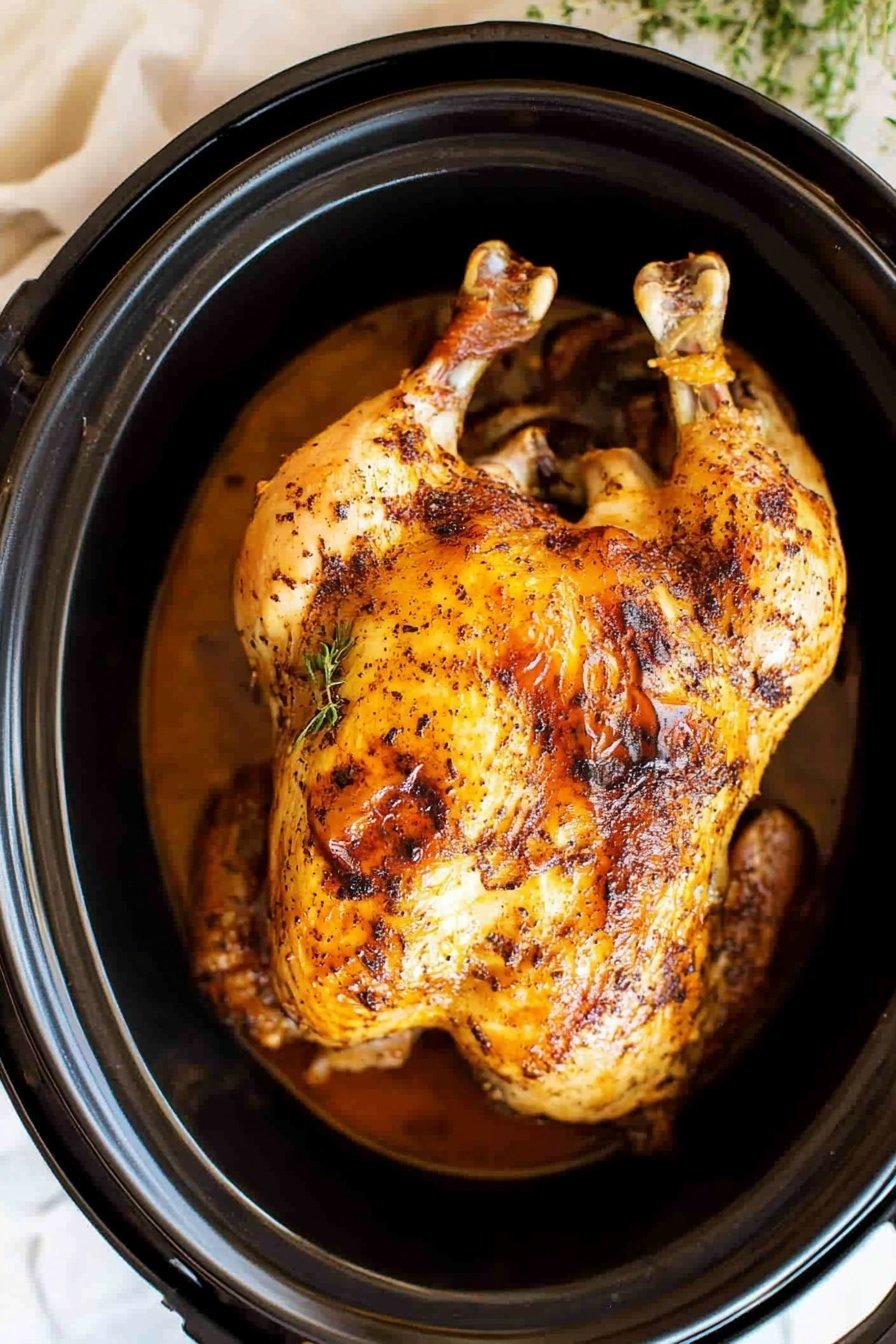 Easy Slow Cooker Rotisserie-Style Chicken