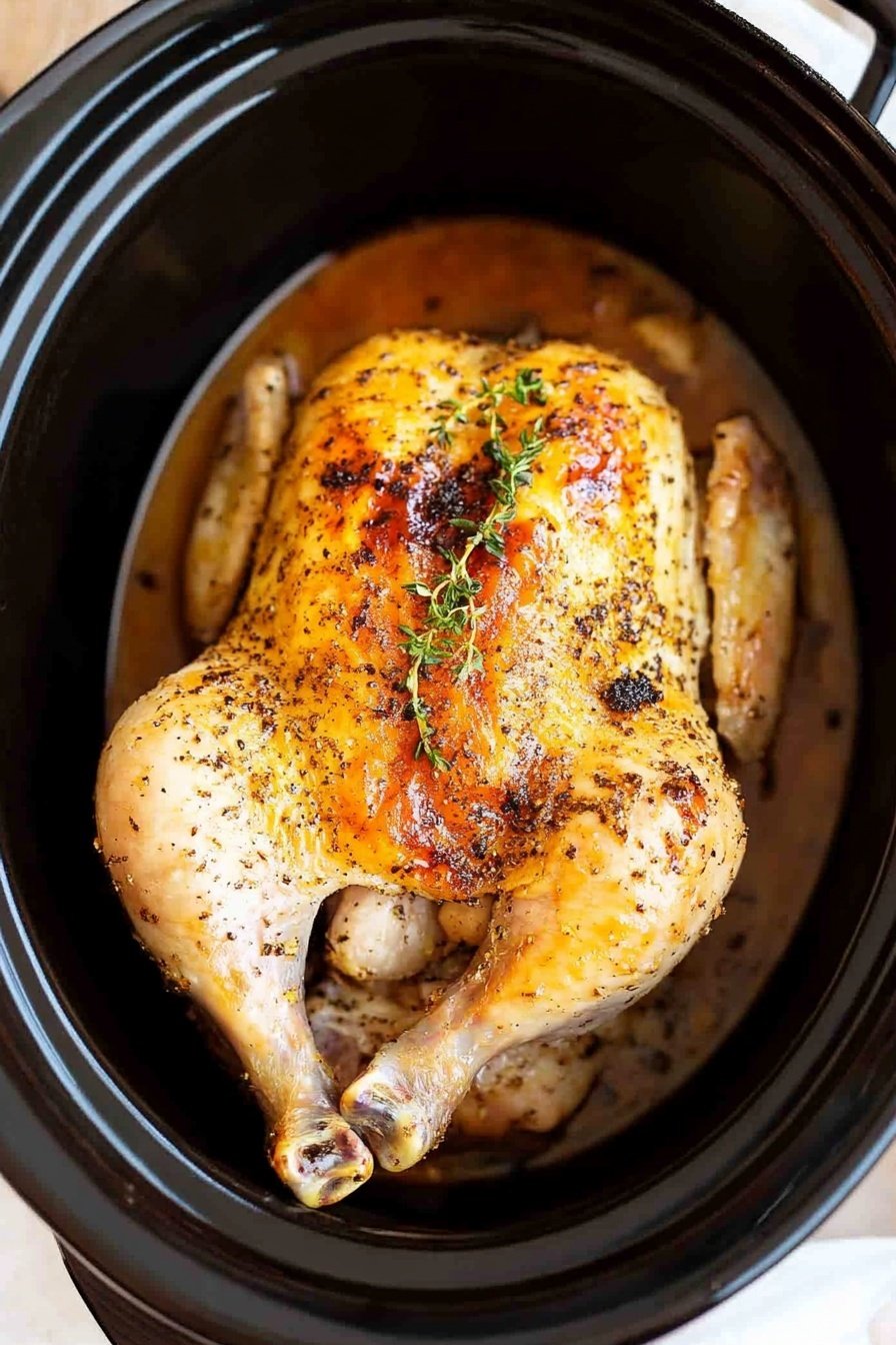 Easy Slow Cooker Rotisserie-Style Chicken