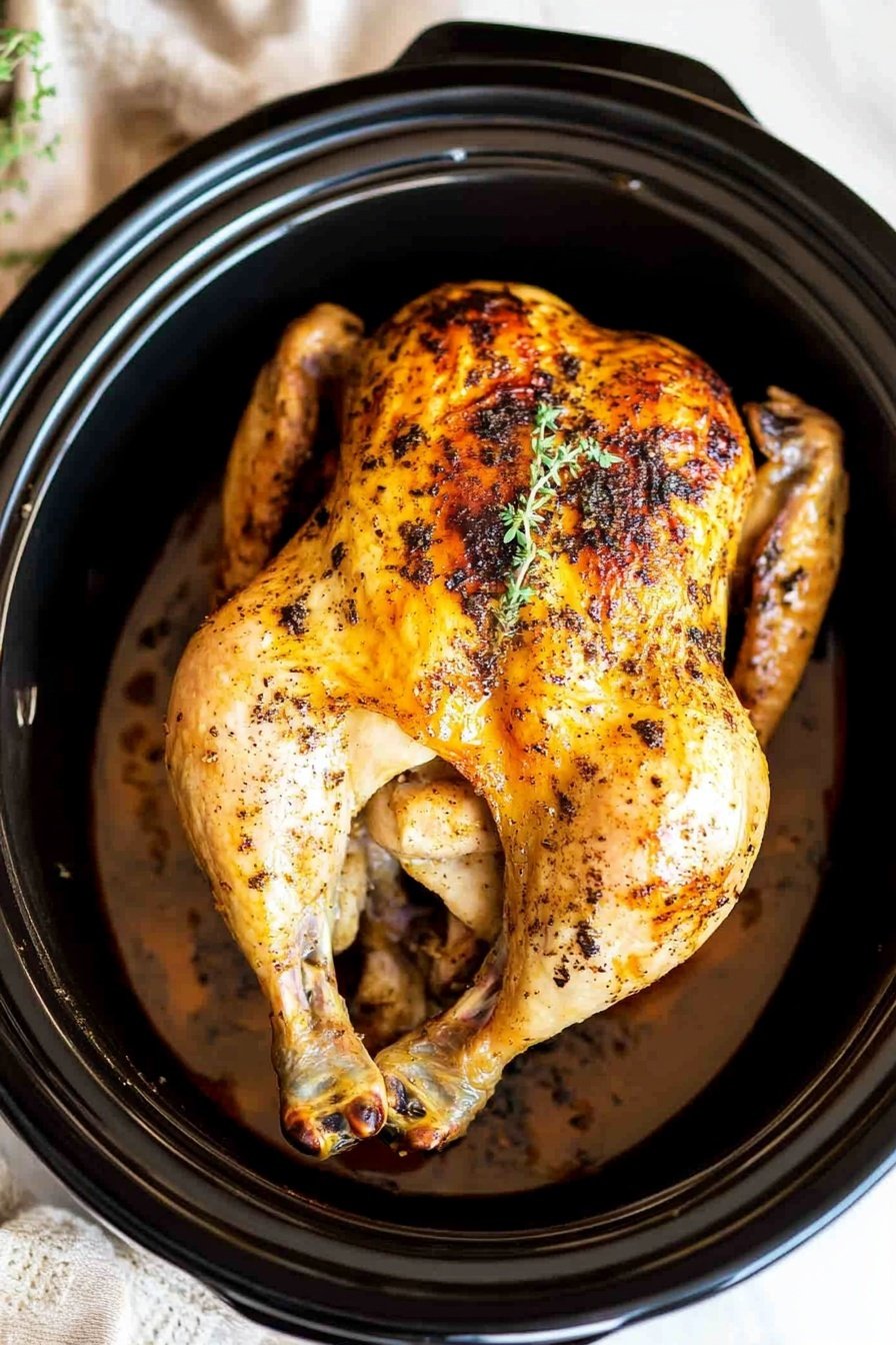 Easy Slow Cooker Rotisserie-Style Chicken