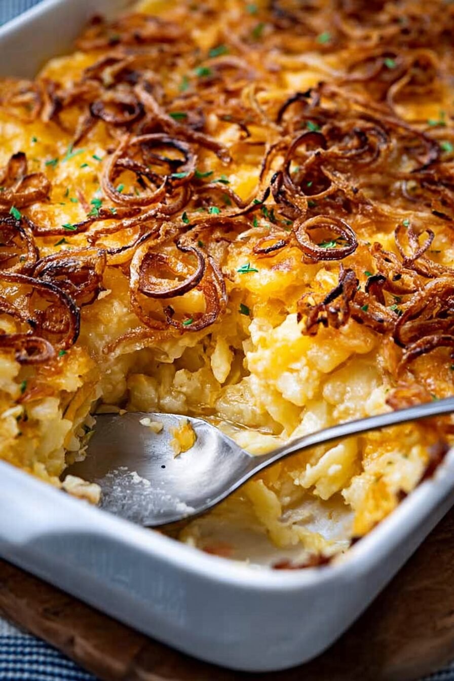 French Onion Funeral Potatoes Casserole Recipe