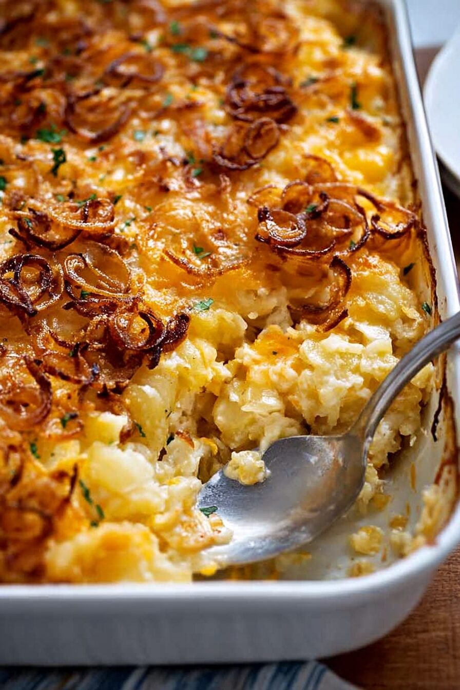 French Onion Funeral Potatoes Casserole Recipe