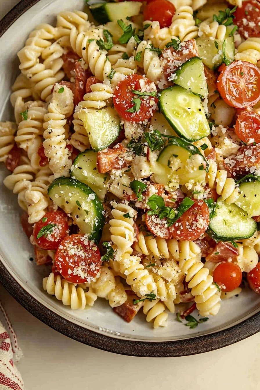 Fresh Mediterranean Pasta Salad