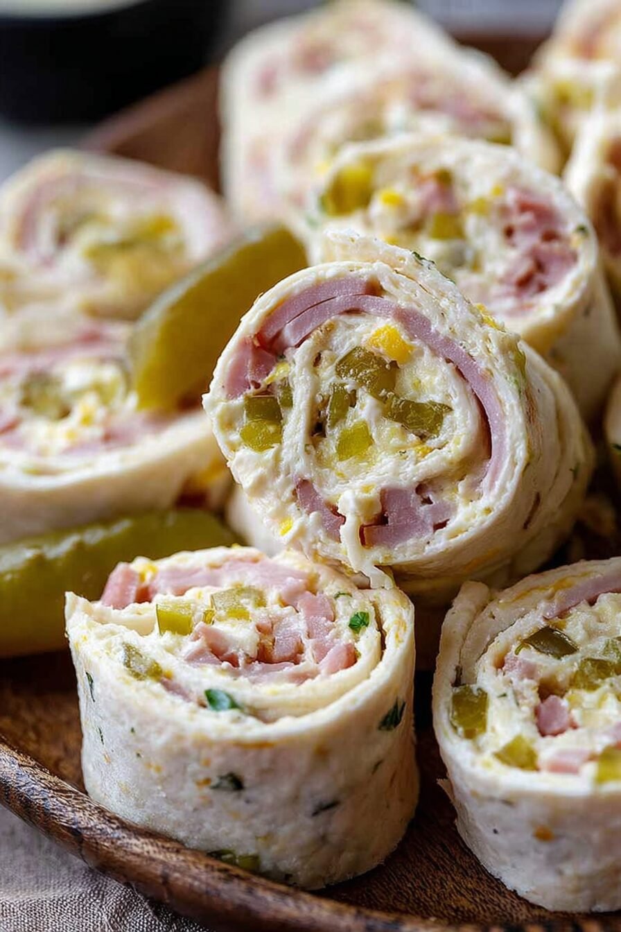 Ham and Pickle Pinwheel Appetizer Recipe