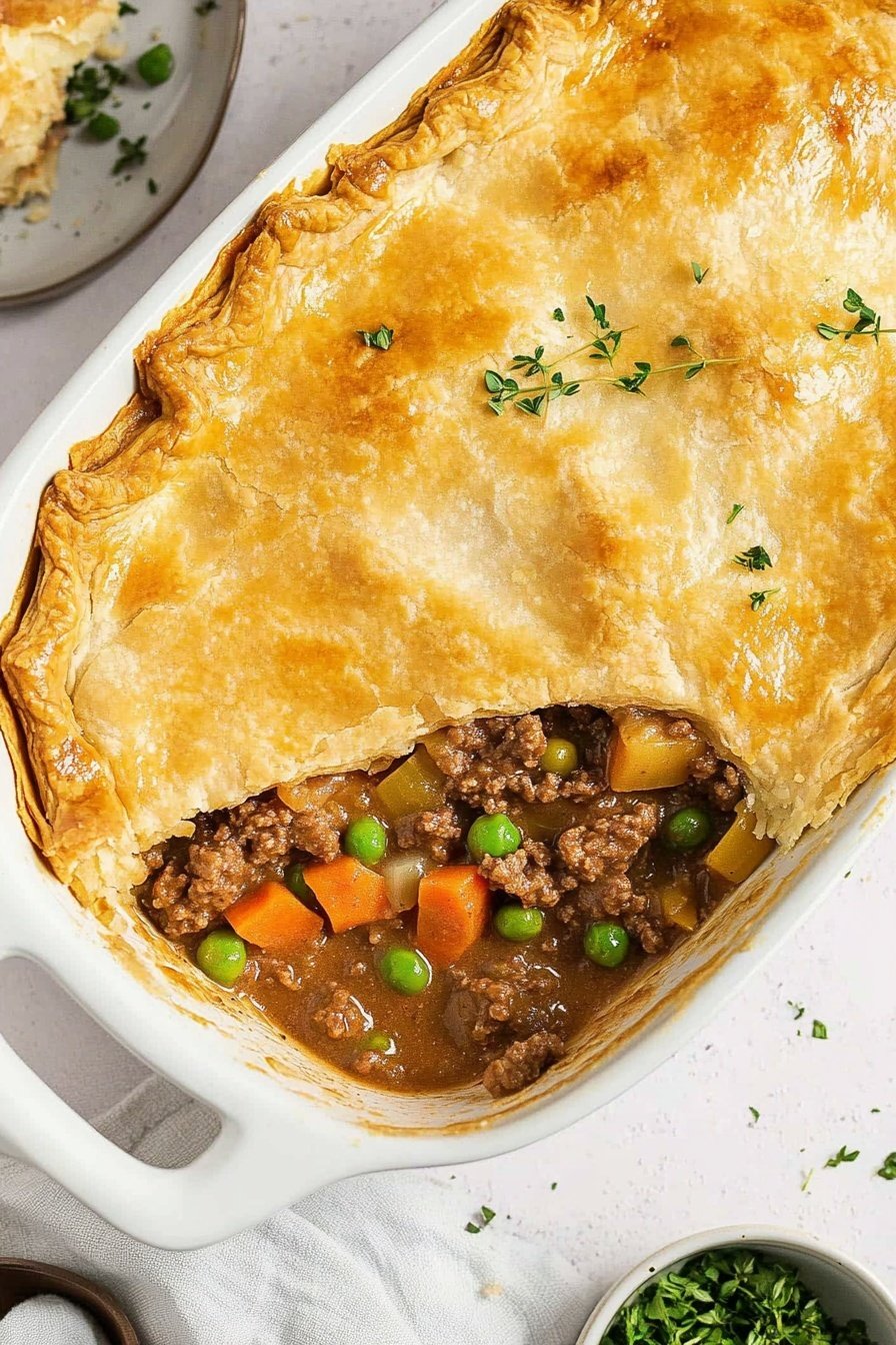 Homemade Ground Beef Pot Pie Recipe