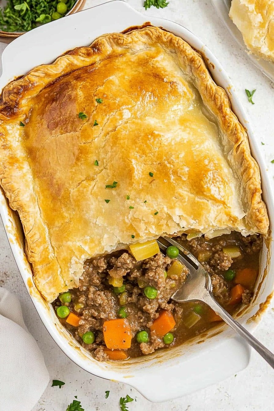 Homemade Ground Beef Pot Pie Recipe