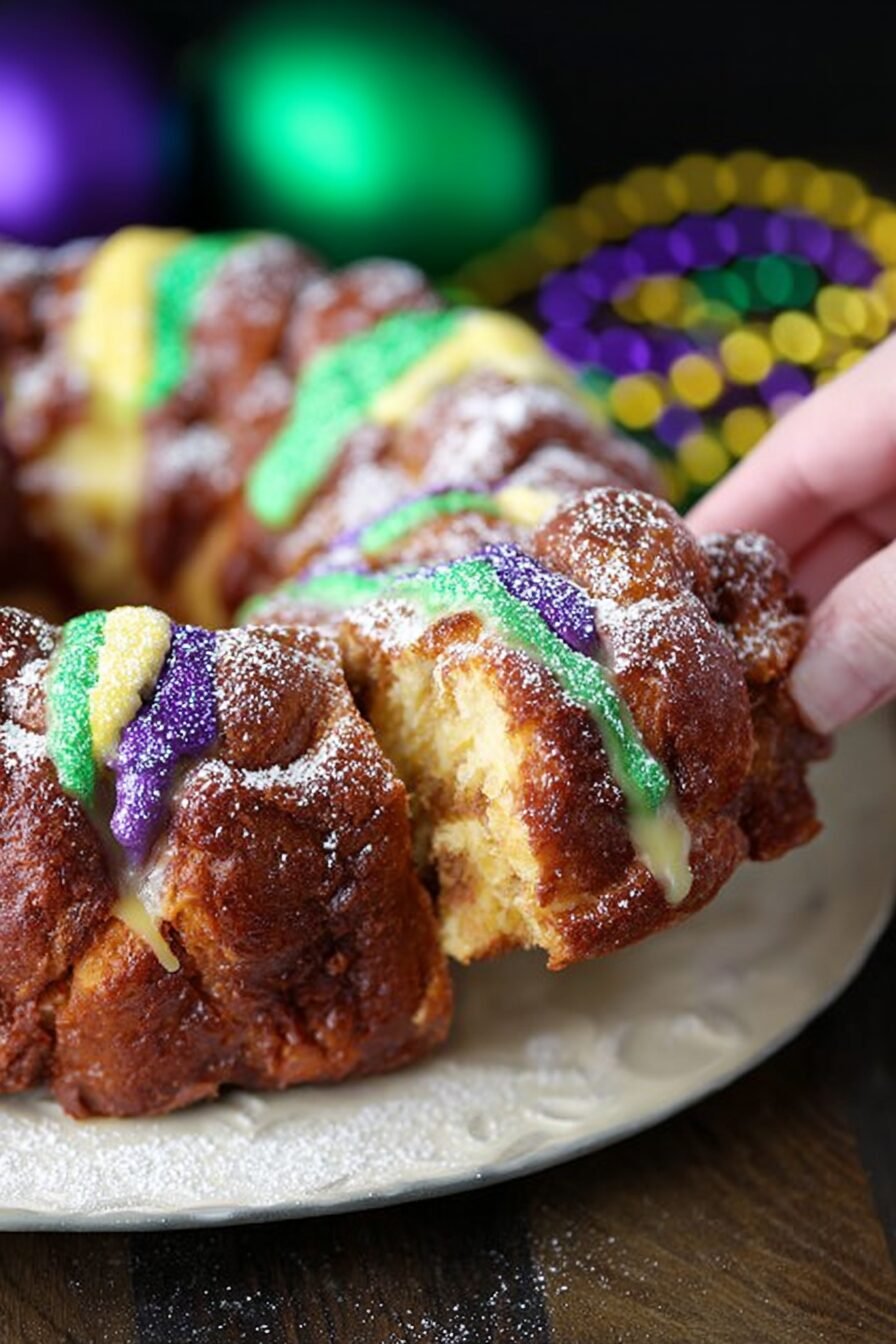King Cake Pull Apart Bread Recipe