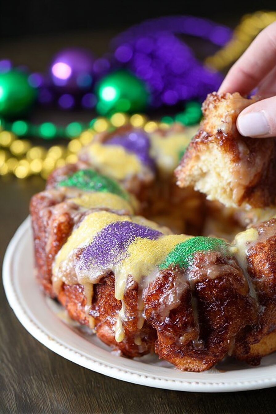 King Cake Pull Apart Bread Recipe