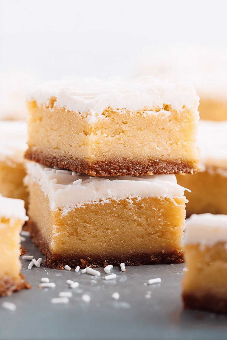 Soft Chewy Vanilla Brownies with White Chocolate